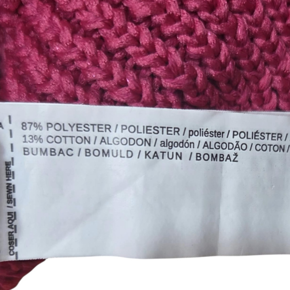 Mango Colourblock Cropped Knit Sweater, S, Brown/Pink Pullover, Textured Knit - Picture 14 of 14